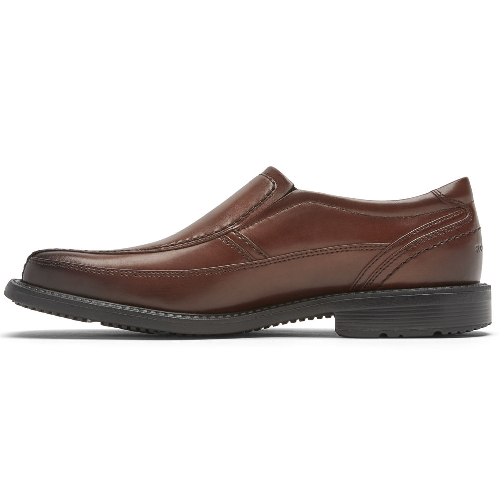 Rockport Mens Slip-On Brown - Style Leader 2 Bike Toe - UK 450-OACQIU